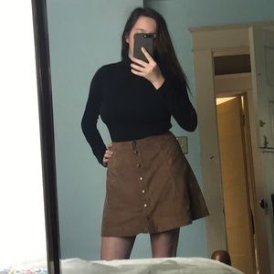 ABERCROMBIE Button Up Suede Skirt